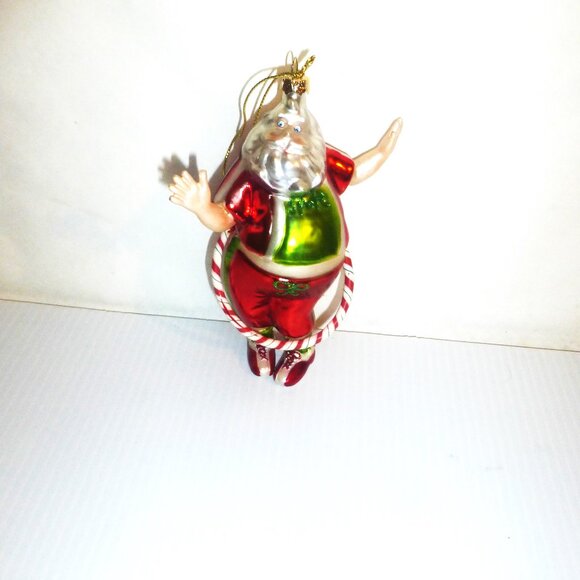 Vintage SANTA ORNAMENT 2x Santa MAN on the MOON Christmas Tree Ornament - Picture 2 of 14